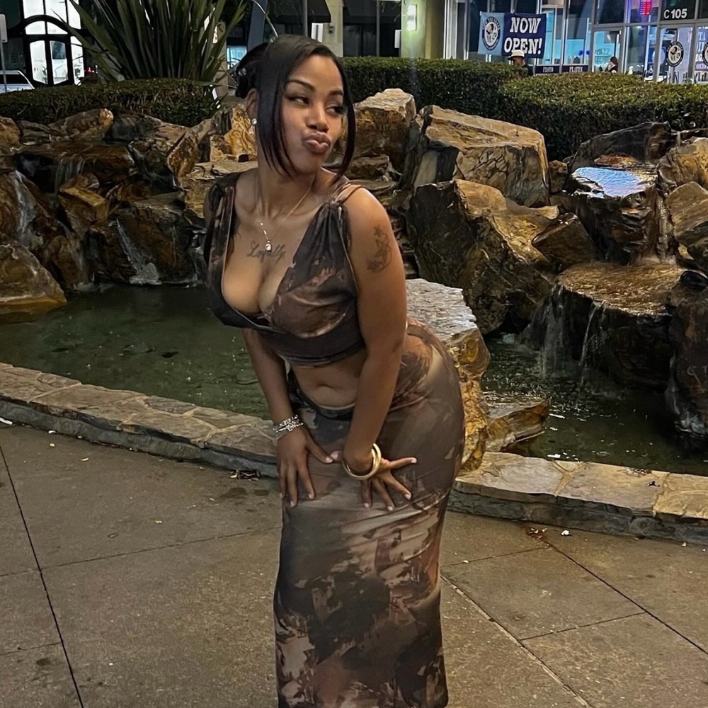 Stylish Brown and Black Maxi Dress